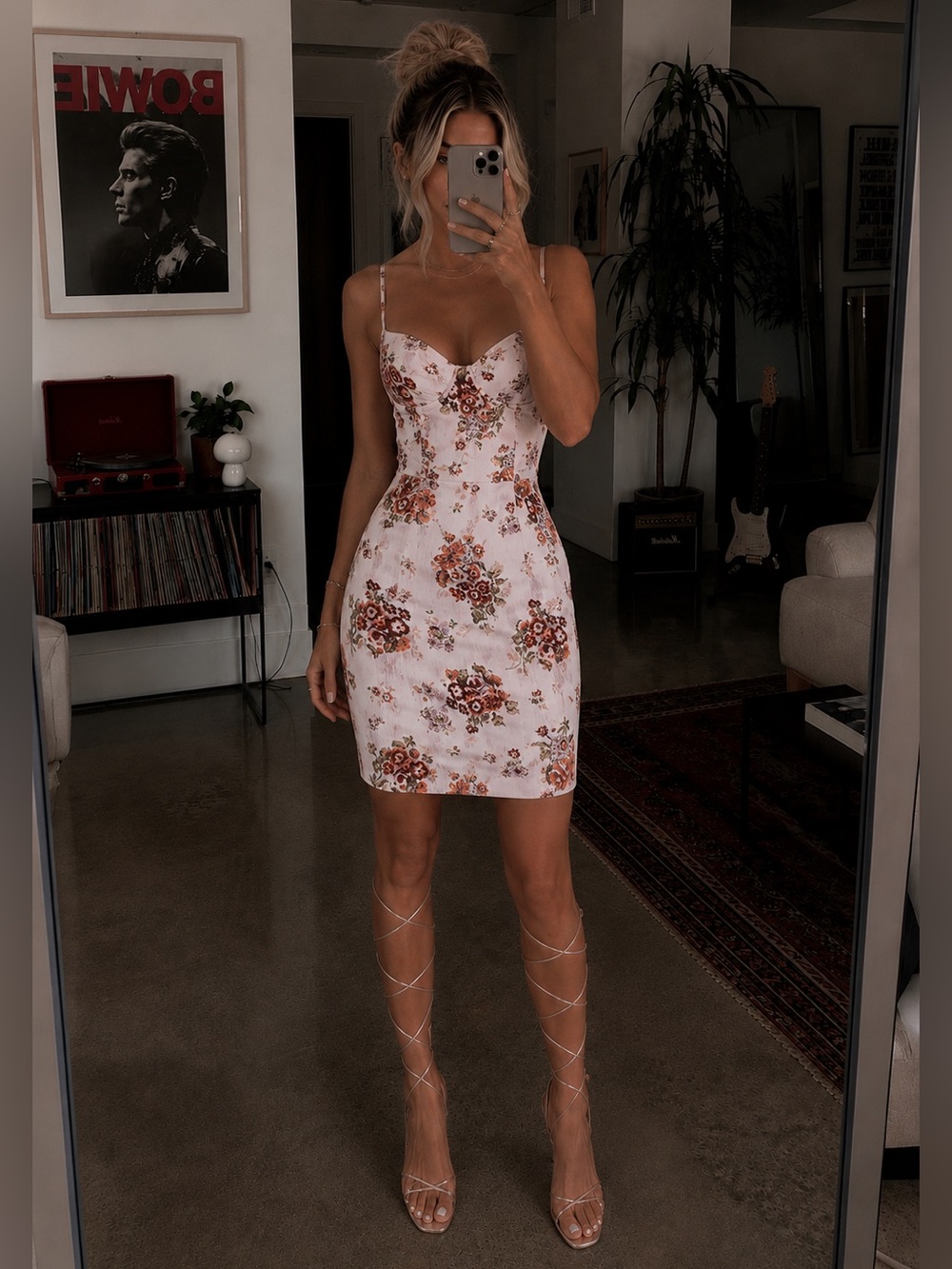 Brock Collection x H&M Floral Bustier Mini Dress Pink Rose Print Medium New NWT